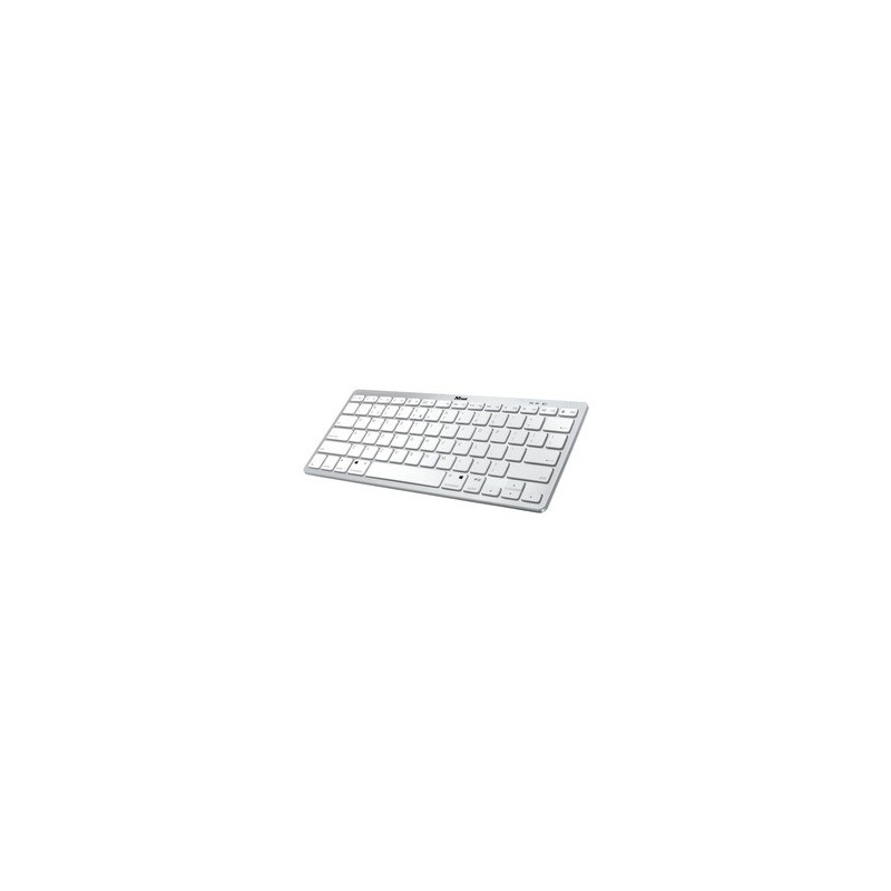 Trust Nado Clavier Bluetooth Azerty Français Métallique, Blanc