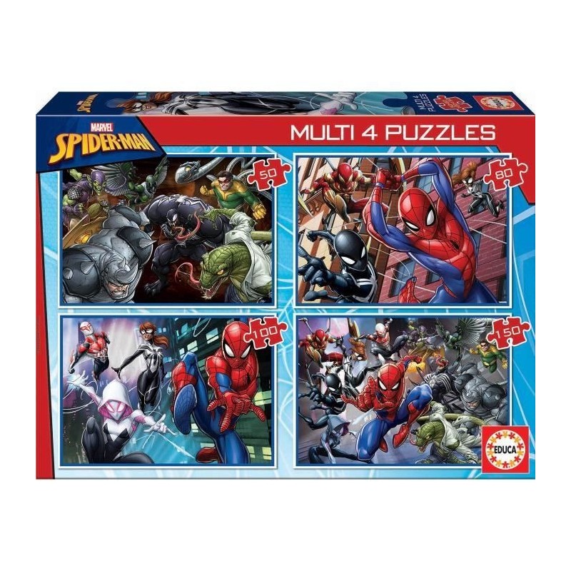 Set de 4 Puzzles Spiderman Educa 18102 380 Pièces