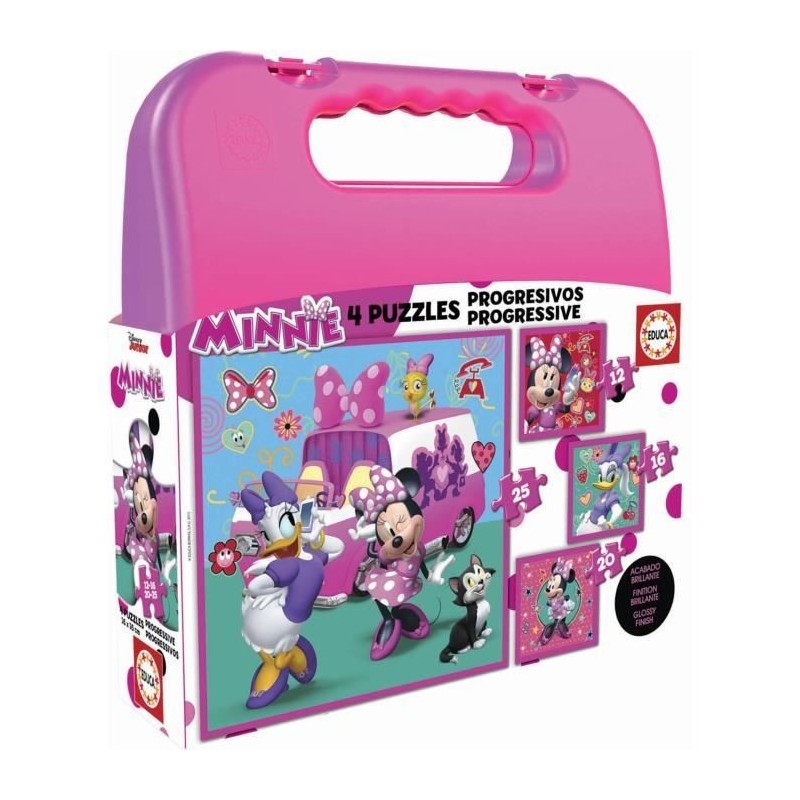 Set de 4 Puzzles Minnie Mouse Me time 16 x 16 cm 