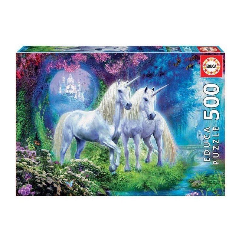 Puzzle Educa Unicorns In The Forest 500 Pièces 34 x 48 cm