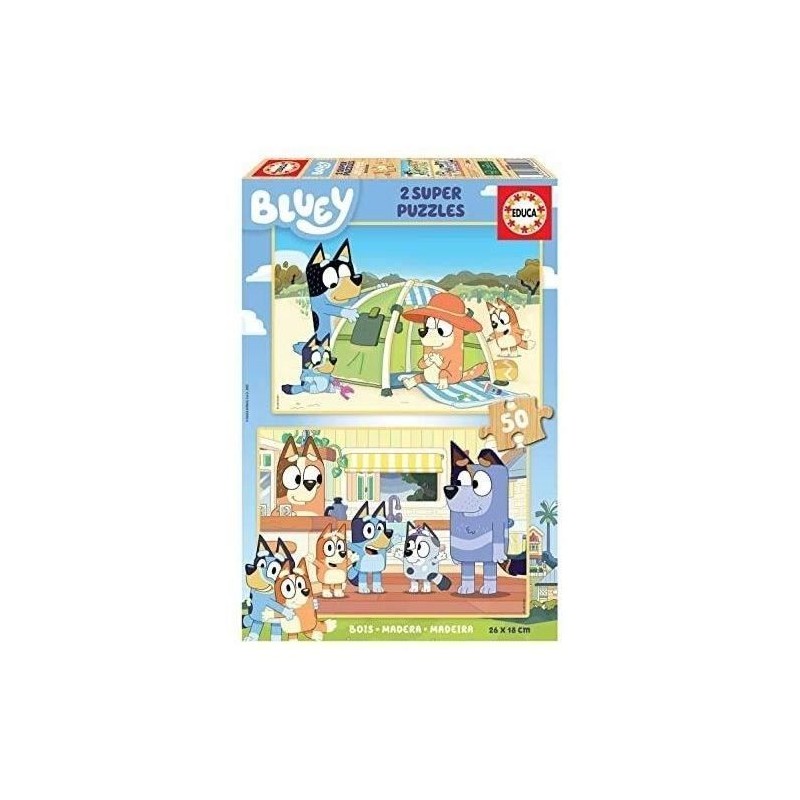 Set de 2 Puzzles Bluey Bois 50 Pièces