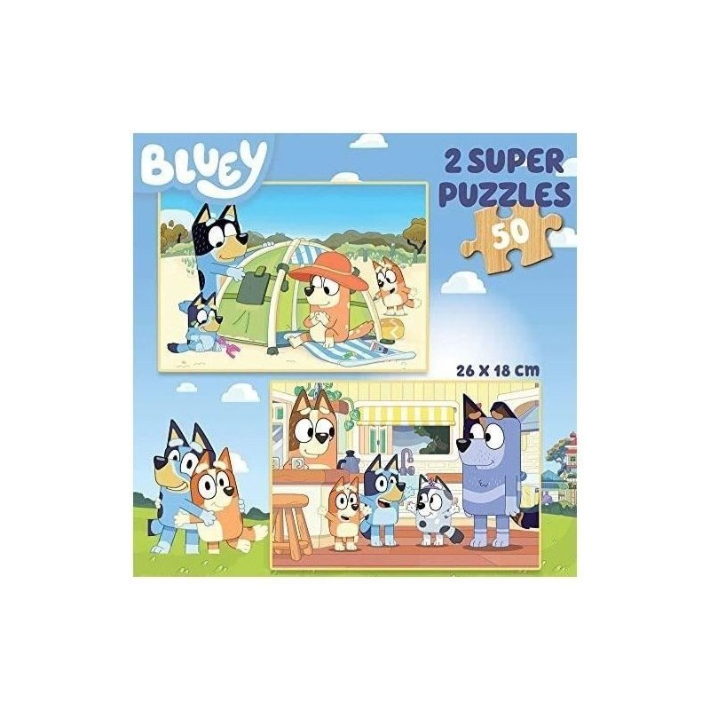 Image secondaire de Set de 2 Puzzles Bluey Bois 50 Pièces