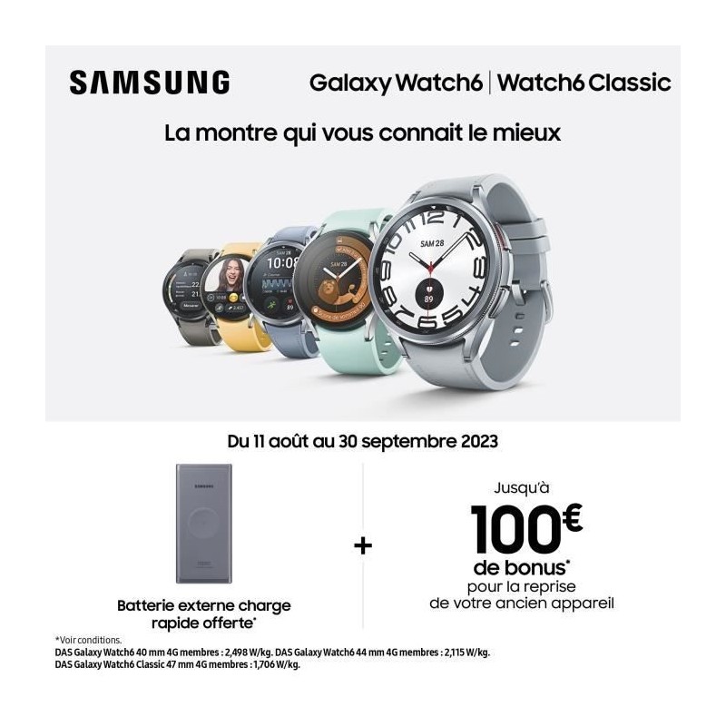 Image secondaire de Samsung Galaxy Watch6 Classic 43mm Noir Bluetooth