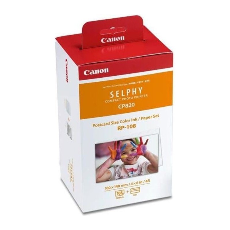 Canon Jeu d'encre couleur et de papier au format 100 x 148 mm RP-108, 108 feuilles