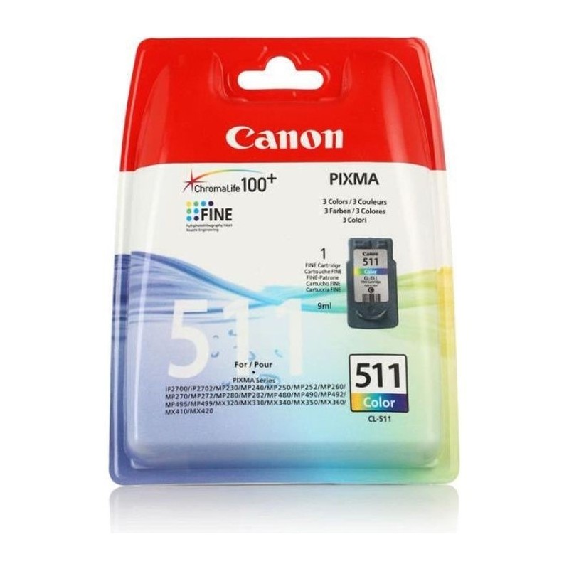 Canon CL-511 cartouche d'encre 1 pièce(s) Original Cyan, Magenta, Jaune