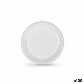 Lot d'assiettes réutilisables Algon Blanc Plastique 20,5 cm (100 Unité