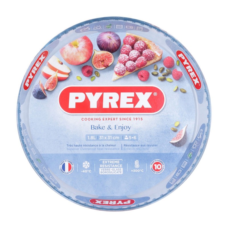 Image secondaire de Moule à gâteaux Pyrex Classic Vidrio Transparent verre Plat Rond 31 x 31 x 4 cm 6 Unités