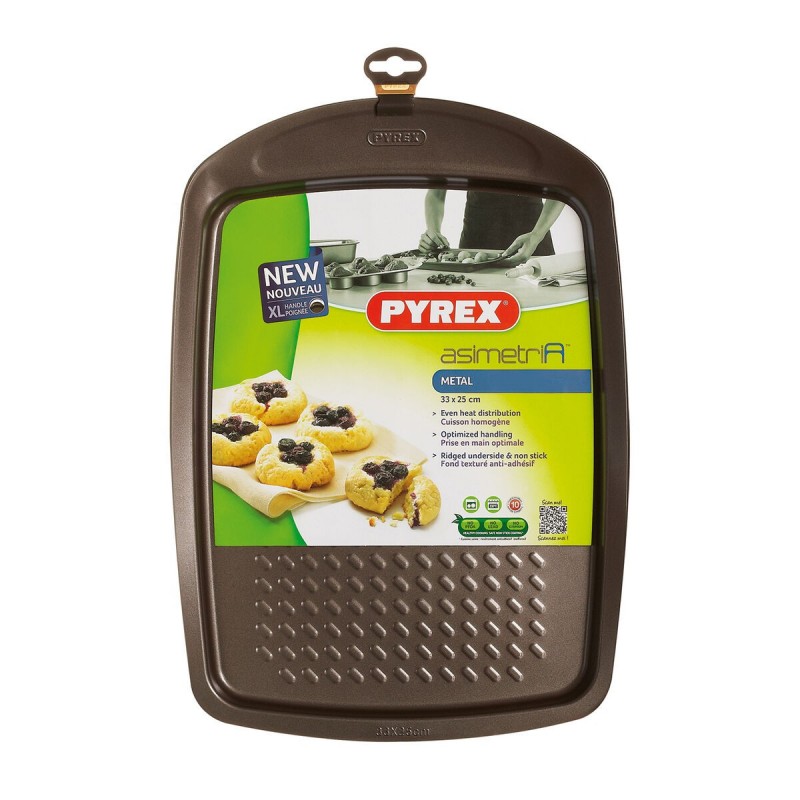 Image secondaire de Moule pour four Pyrex Asimetria Rectangulaire Noir Métal 33 x 25 cm (6 Unités)