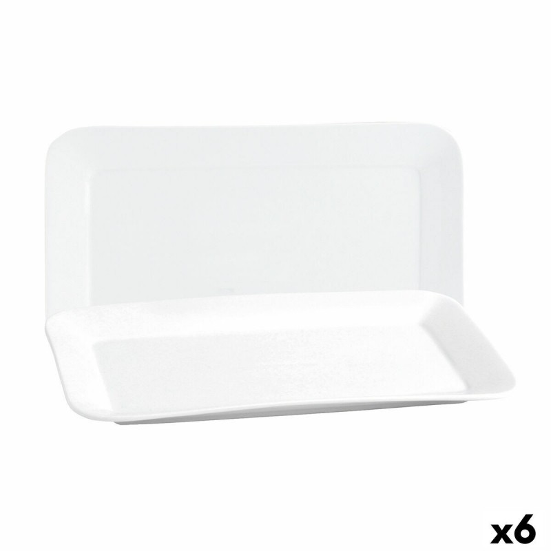 Plat à Gratin Quid Basic Rectangulaire Céramique Blanc (35,8 x 21 cm) (6 Unités)