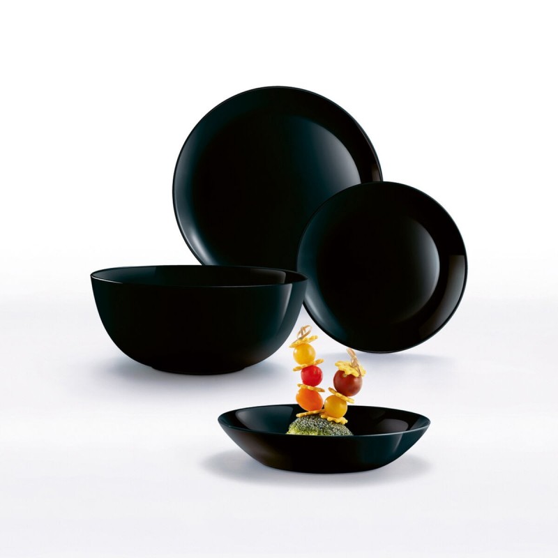 Image secondaire de Bol Luminarc Diwali Noir Noir verre Verre trempé 14,5 cm (24 Unités)