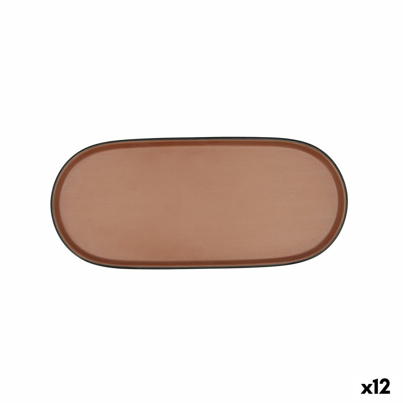 Plateau apéritif Bidasoa Gio Marron Plastique 28 x 12 cm (12 Unités)