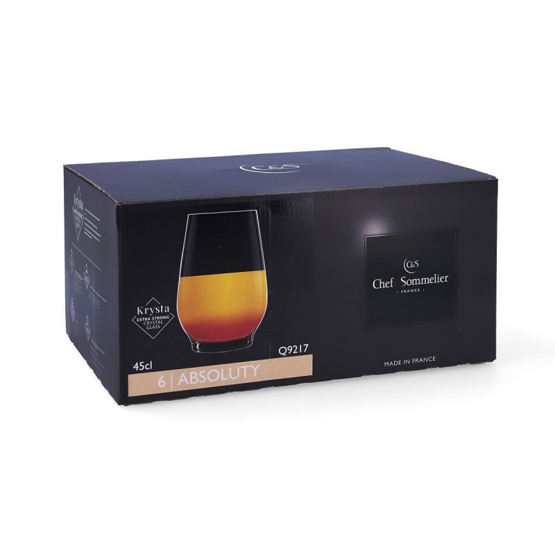 Image secondaire de Set de Verres Chef & Sommelier Absoluty Transparent 6 Unités verre 450 ml