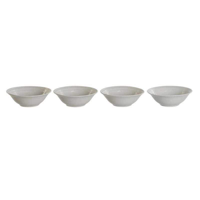 Set de Bols DKD Home Decor Blanc Porcelaine 17 x 17 x 7 cm