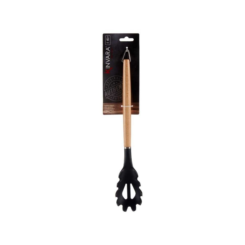 Image secondaire de Cuillère de service pour les pâtes Noir Nylon Bois de hêtre 6 x 3 x 32 cm (48 Unités)