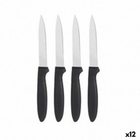 Ensemble de Couteaux Noir Argenté Acier inoxydable Plastique 19,5 x 2