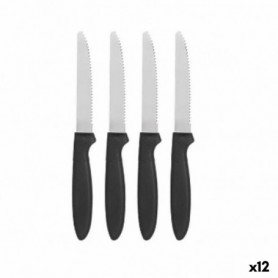 Ensemble de Couteaux Noir Argenté Acier inoxydable Plastique 19,5 cm (