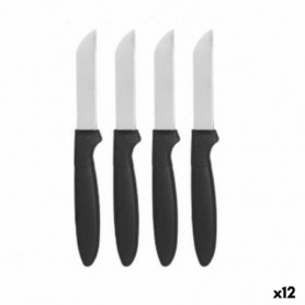 Jeu de couteaux d'éplucheur Noir Argenté Acier inoxydable Plastique 17
