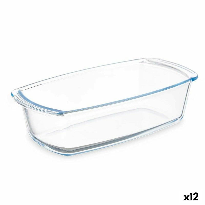 Plat à Gratin Avec des poignées Transparent Verre Borosilicaté 1,6 L 27 x 7,2 x 14 cm (12 Unités)