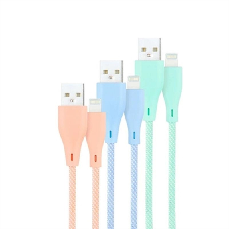 NanoCâble 10.10.0401-CO1 câble Lightning 1 m Bleu, Vert, Rose