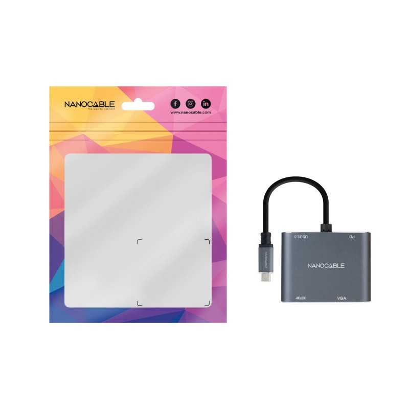 Image secondaire de NanoCâble 10.16.4304 câble vidéo et adaptateur 0,15 m USB Type-C USB Type-C + USB Type-A + HDMI + VGA (D-Sub) Gris