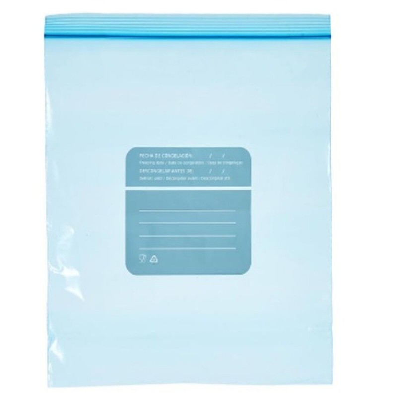 Image secondaire de Ensemble de sacs alimentaires réutilisables ziplock 25 x 30 cm Bleu Polyéthylène 3 L (20 Unités)