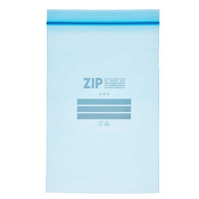 Image secondaire de Ensemble de sacs alimentaires réutilisables ziplock 17 x 25 cm Bleu Polyéthylène (20 Unités)