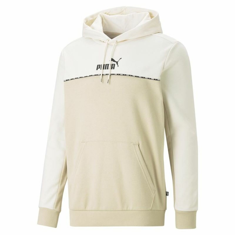 Sweat à capuche homme Puma Block X Tape Beige