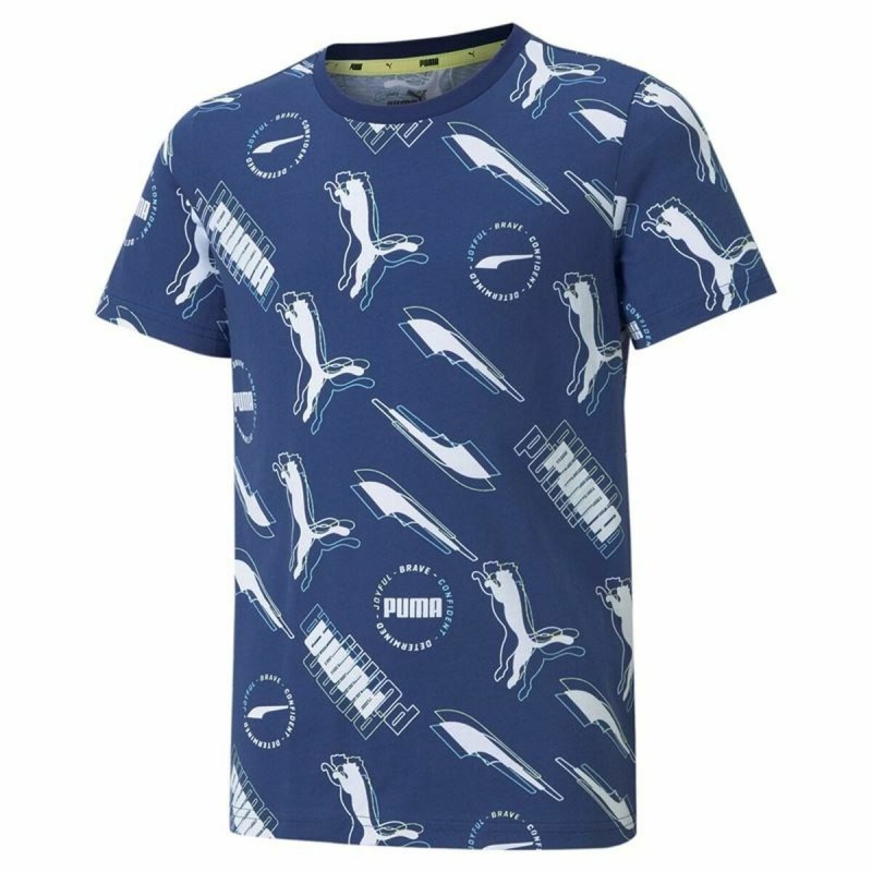 Image secondaire de T shirt à manches courtes Enfant Puma AOP Bleu foncé