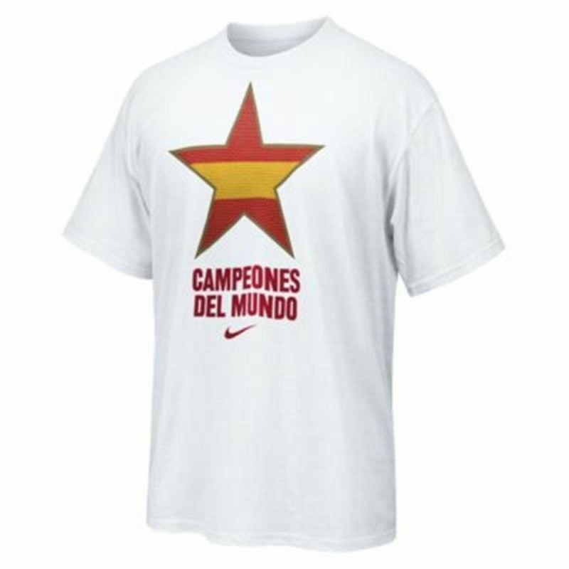 T-Shirt à manches courtes homme Nike Estrella España Campeones del Mundo 2010 Blanc