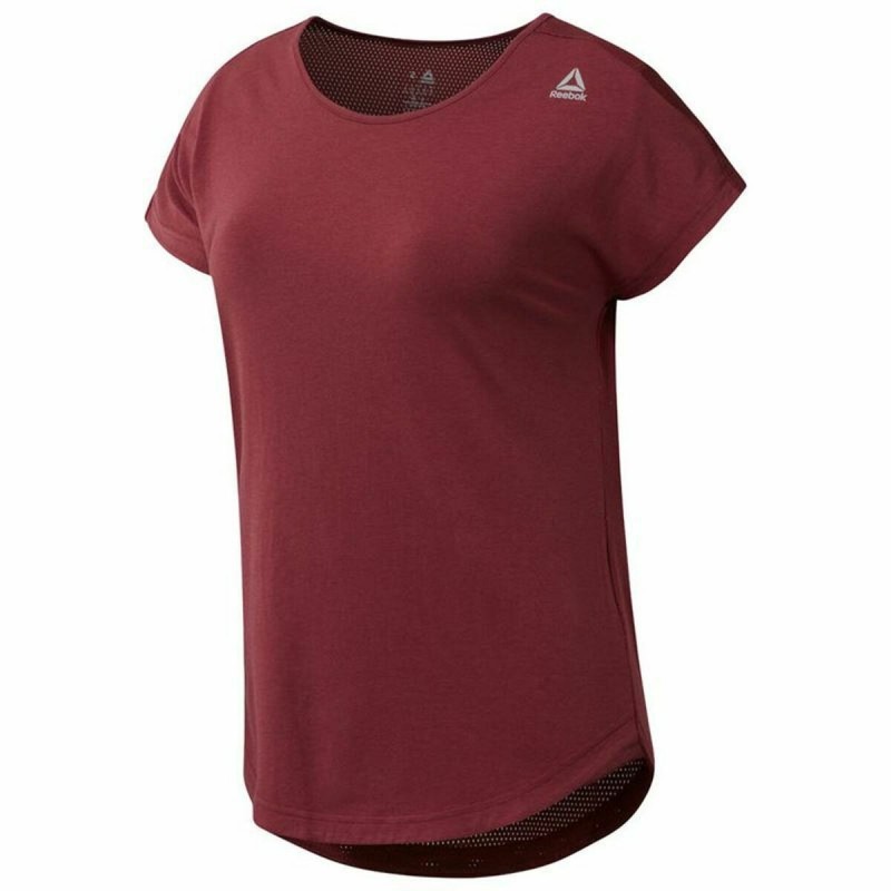 T-Shirt à manches courtes femme Reebok Work Mesh Rouge foncé