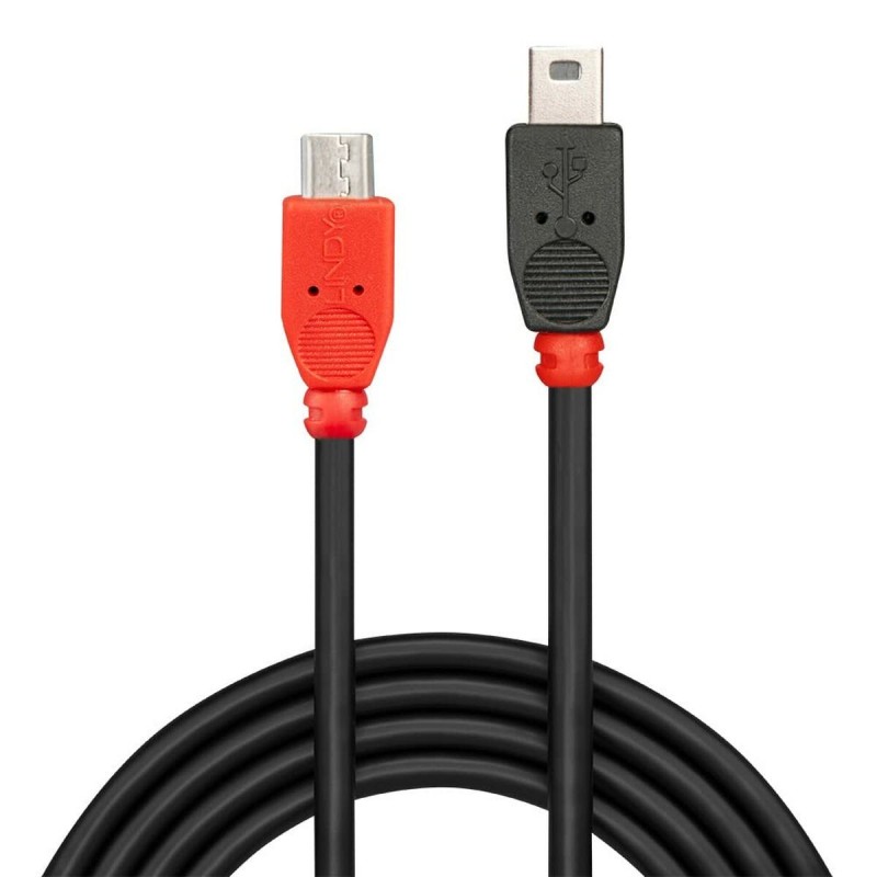 Image secondaire de Lindy 31717 câble USB 0,5 m USB 2.0 Mini-USB B Micro-USB B Noir, Rouge