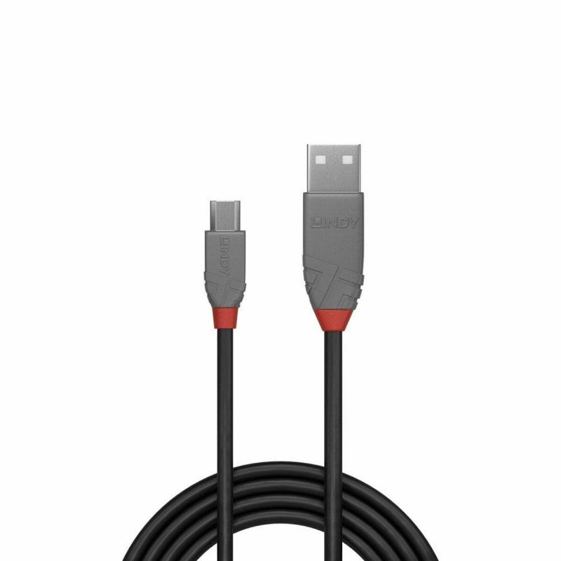 Image secondaire de Lindy 36732 câble USB 1 m USB 2.0 USB A Micro-USB B Noir, Gris