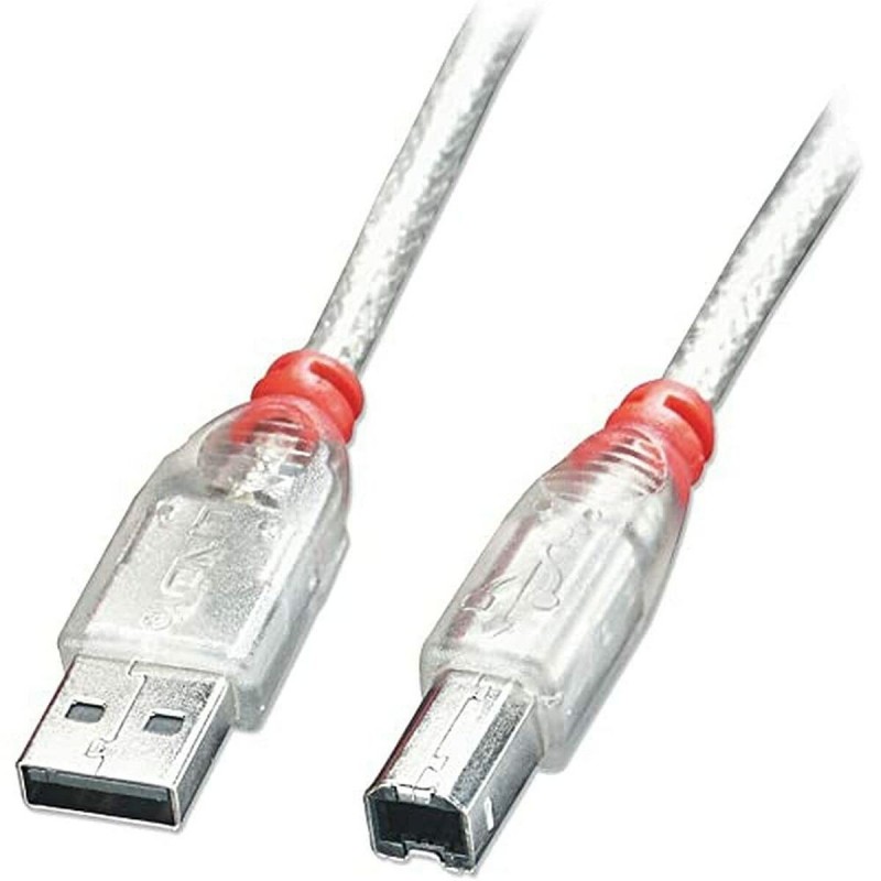 Lindy 41753 câble USB 2 m USB 2.0 USB A USB B Transparent