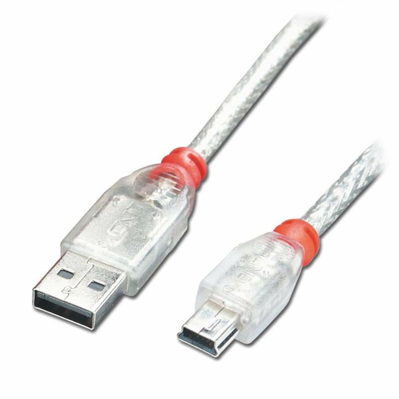 Lindy 41783 câble USB 2 m USB 2.0 USB A Mini-USB B Transparent