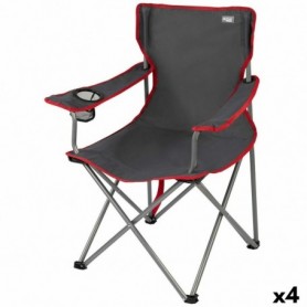 Chaise de camping pliante Aktive Gris foncé 45 x 82 x 47 cm (4 Unités)