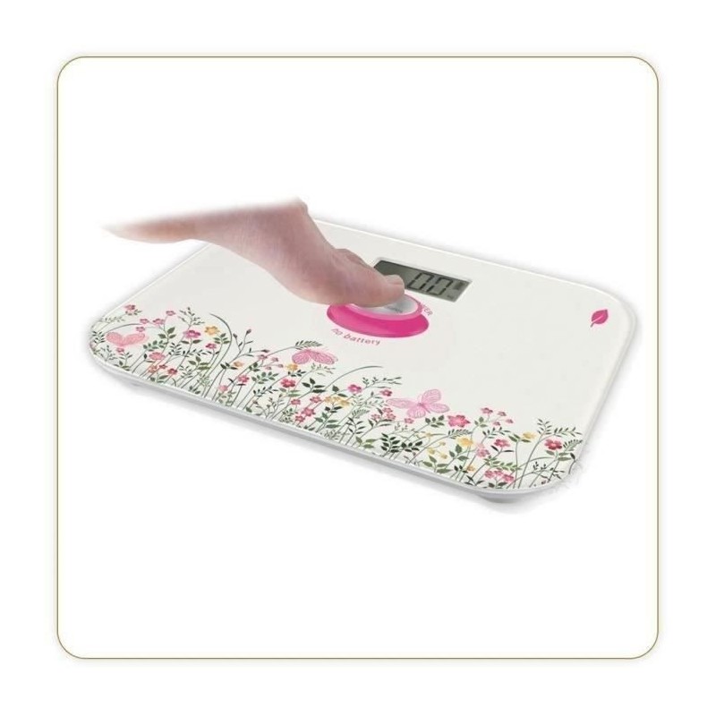 Balance Numérique de Salle de Bain Little Balance Kinetic Classic Floral Multicouleur Verre trempé 180 kg