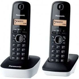 Panasonic KX-TG1612FRW Duo Téléphone Sans Fil Sans Répondeur Noir Blan