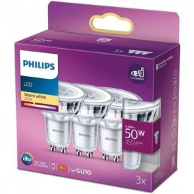 Philips. pack de 3 ampoules GU10 LED 50W. blanc chaud