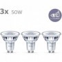 Philips. pack de 3 ampoules GU10 LED 50W. blanc chaud
