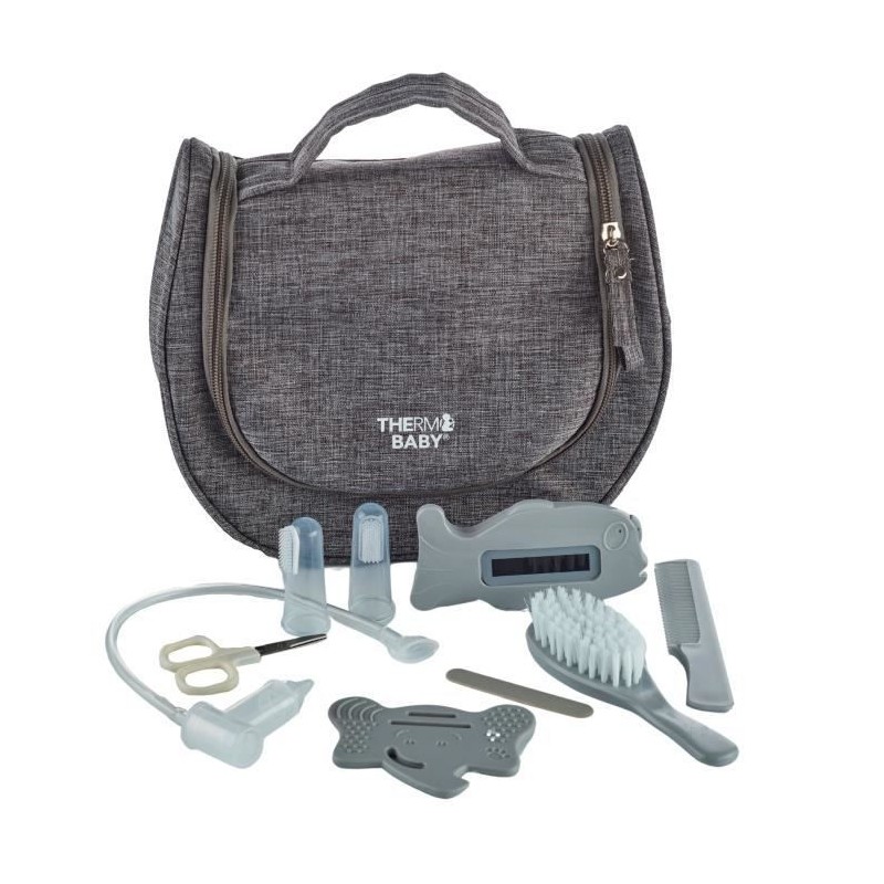 Lot d'hygiène ThermoBaby 9 Pièces Gris