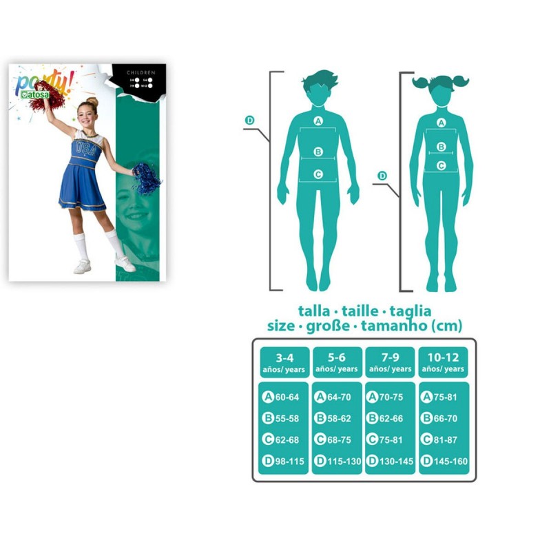 Image secondaire de Déguisement pour Enfants Bleu Pom-pom girl