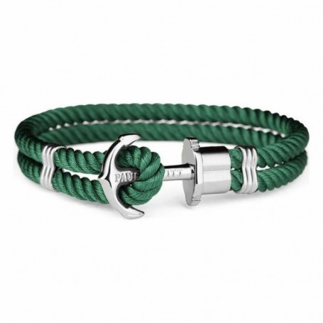Bracelet Unisexe Paul Hewitt Argenté Vert Nylon 14-15 cm