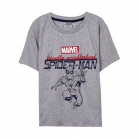 T shirt à manches courtes Spiderman Enfant Gris 8 ans
