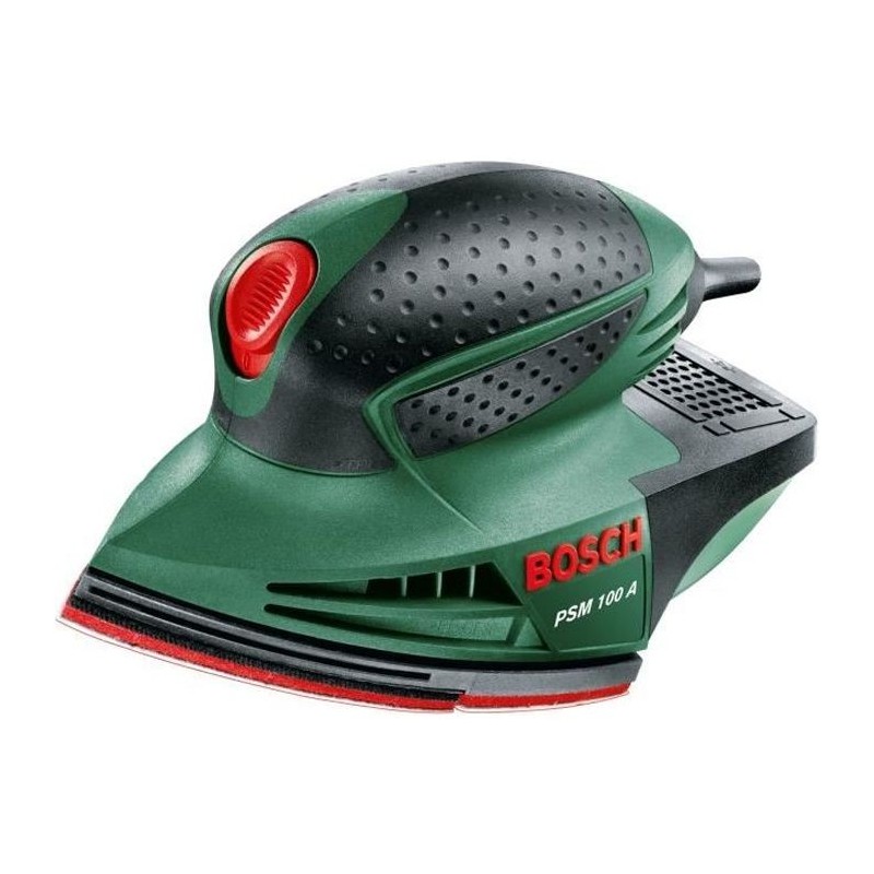 Ponceuse Multi Bosch - PSM 100 A (livrée dans un coffret en plastique avec 3 feuilles abrasives G80, G120 et G160)