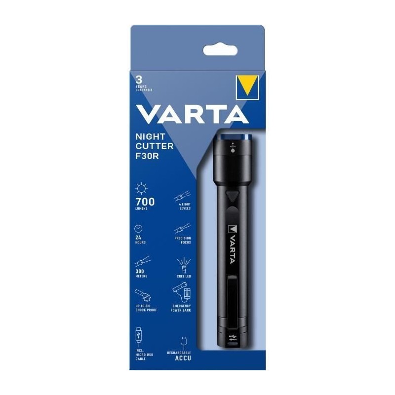 Varta F30R Noir Lampe torche LED