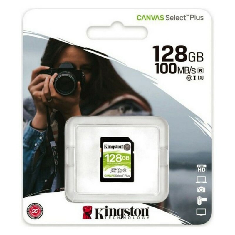 Kingston Technology Carte SDXC Canvas Select Plus 100R C10 UHS-I U3 V30 de 128 Go