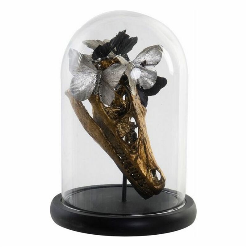 Figurine Décorative DKD Home Decor Noir Doré Papillons 17 x 17 x 26 cm