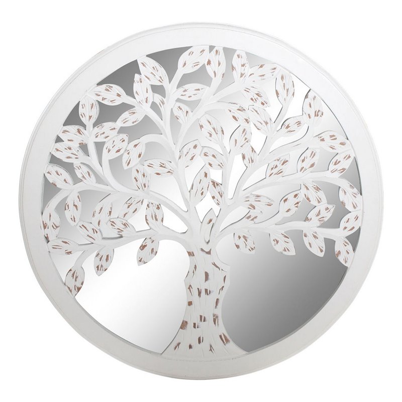 Figurine Décorative DKD Home Decor Bois de manguier Miroir Arbre (60 x 2 x 60 cm)