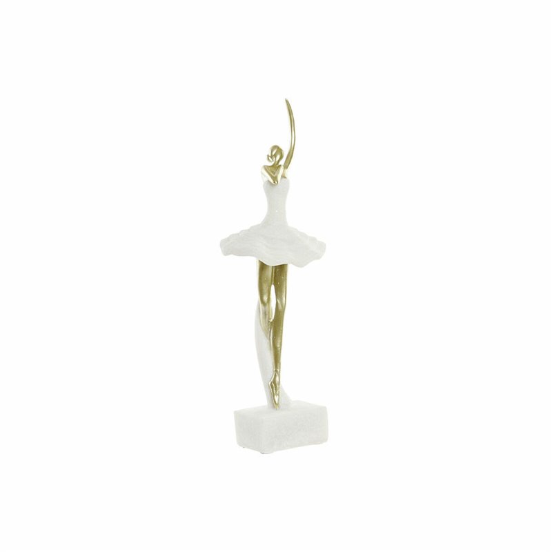 Image secondaire de Figurine Décorative DKD Home Decor 13,5 x 12,5 x 40 cm Doré Blanc Résine Danseuse Classique