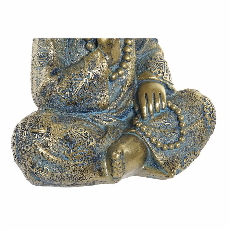 Image secondaire de Figurine Décorative DKD Home Decor Bleu Multicouleur Doré Moine Oriental 17 x 13,6 x 21,8 cm